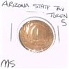 Image 1 : VINTAGE ARIZONA STATE 5 LARGE TAX TOKEN *EXTREMELY RARE MS HIGH GRADE*!!