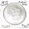 Image 1 : 1879 MORGAN SILVER DOLLAR RED BOOK VALUE IS $100+ *RARE MS-63+ HIGH GRADE*!!