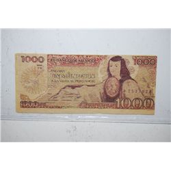 Mexico 1000 Un Mil Pesos Foreign Bank Note; EST. $5-10