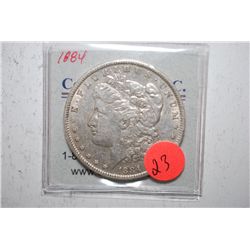 1884 Silver Morgan $1; EST. $30-40