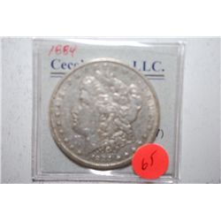 1884 Silver Morgan $1; EST. $30-40