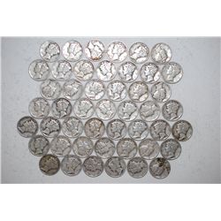 1942 Mercury Dime; Various Conditions & Mint Marks; Lot of 47; EST. $125-150