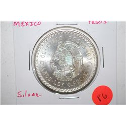 1948 Mexico Cinco Pesos Foreign Coin; 0.900 Ley 30 Grams; Silver; EST. $30-40