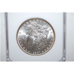 1887 Silver Morgan $1; NGC Graded MS63; EST. $60-80