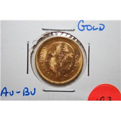 1955-M Mexico Cinco (5) Pesos Gold Foreign Coin; AU-BU; .1205 AGW; EST. $200-260