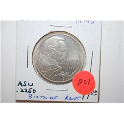 1974-D German 5 Deutsche Mark Foreign Coin; Birth Of Kant; .2250 ASW; EST. $10-20