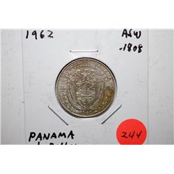 1962 Panama 1/2 Balboa Foreign Coin; .1808 ASW; EST. $10-20