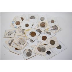 World Coins & Tokens; Various Dates & Denominations; Worked in 2x2 Squares; Lot of 50; EST. $20-40