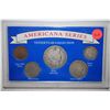 Image 1 : Americana Series-Yesteryear Collection Set; Indian Head One Cent, Liberty V-Nickel, Barber Quarter, 