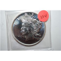 Silver Round  Peace Head ; .999 Fine Silver 1 Oz.; EST. $30-40