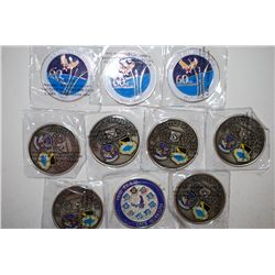 Military Challenge Coin; Various Dates, Bases, Etc.; Lot of 10; EST. $25-45