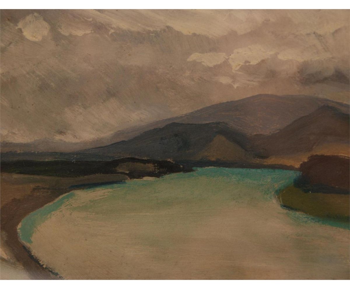 BIRGE HARRISON OIL PAINTING ON CARDSTOCK