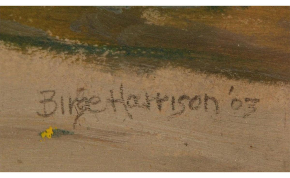 BIRGE HARRISON OIL PAINTING ON CARDSTOCK