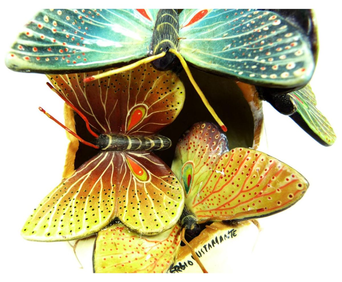 SERGIO BUSTAMANTE CERAMIC BUTTERFLY EGG