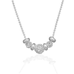 16" Faceted Bead Necklace with 3 Filigree Beads