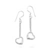Image 1 : Chain Drop French Wire Earrings with Cut Out Hearts