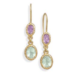 14 Karat Gold Plated Amethyst Earrings