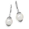 Image 1 : White Glass Pearl Drop Earrings