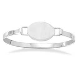 Oval Engravable Tag Bangle