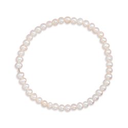 White Cultured Freshwater Pearl Stretch Bracelet