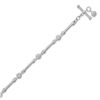 Image 1 : 7.5" 5mm CZ/Twisted Bar Toggle Bracelet