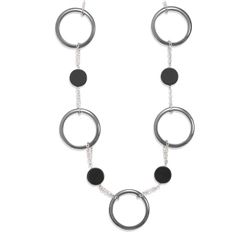 16 +1.5 Extension Hematite and Black Onyx Necklace