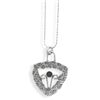 Image 1 : Necklace with Hammered Silver and Green Tourmaline Pendant