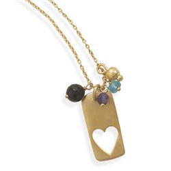 16" 14 Karat Gold Plated Charm Necklace