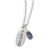 Image 1 : 18" Peace Tag and Amethyst Bead Necklace