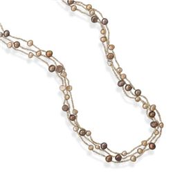 39  Triple Strand Cultured Freshwater Pearl Necklace