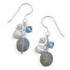 Image 1 : Faceted Kyanite, Cultured Freshwater Pearl and Crystal Earrings on French Wire