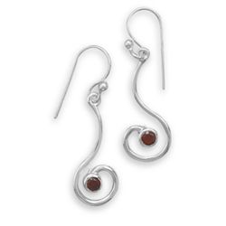 Garnet Swirl Earrings