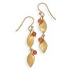 Image 1 : 14 Karat Gold Plated with Carnelian Bead Earrings