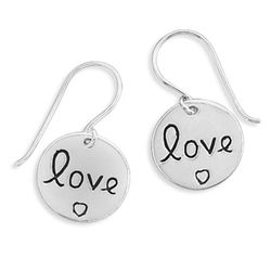 "love" Tag Earrings