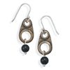Image 1 : Brass and Black Onyx Drop Earrings
