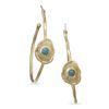 Image 1 : Brass and Turquoise Hoops