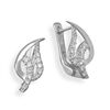 Image 1 : Rhodium Plated Hinged CZ Earrings