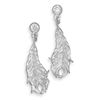 Image 1 : CZ Post Earrings with Sterling Silver Feather Drop