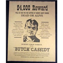 BUTCH CASSIDY OUTLAW REWARD POSTER
