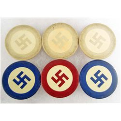 LOT OF 6 GERMAN POKER CHIPS