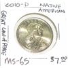Image 1 : 2010-D NATIVE AMERICAN DOLLAR *GREAT LAW OF PEACE* RED BOOK VALUE IS $7.00 *RARE MS-65 HIGH GRADE*!!