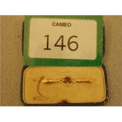 15ct gold ruby and pearl bar brooch £80 - 120...