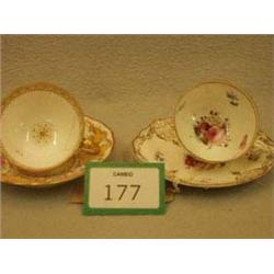 Worcester handpainted floral cup and saucer p...