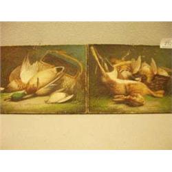 Pair of unframed oils of game £60 - 80...