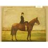 Image 1 : Unframed oil of lady on horse, signed Howarth...