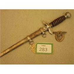 Authenticated Nazi Luftwaffe dagger and badge...