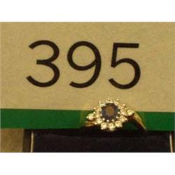 18ct gold cornflower and diamond ring £300 -...