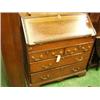 Image 1 : Antique oak bureau with stepped interior and...