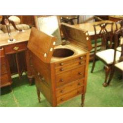 Georgian mahogany wash stand with fold over t...