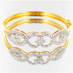 67.4twc Lab Diamond Gold Vermeil Bracelet (JEW-3539)